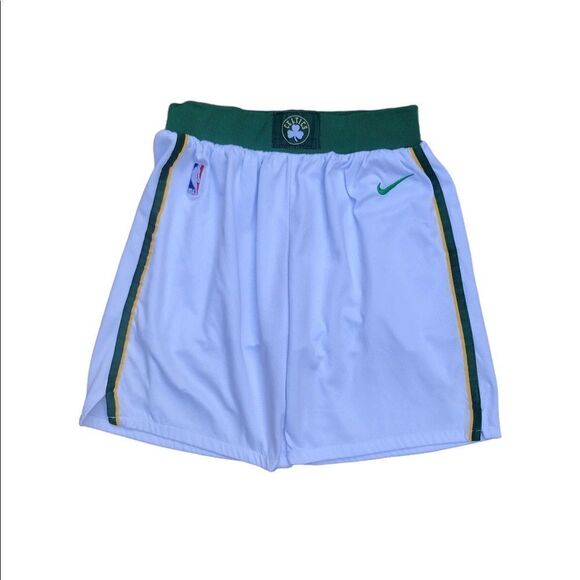 NBA X Nike Boston Celtics Basketball Shorts Medium White Green - Picture 1 of 9